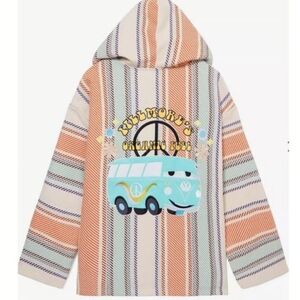 Hippie Boho Disney Pixar Cars Fillmore Icons Woven Hoodie Size M